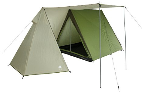 10T Hauszelt für 3 Personen, Farben & Art des Vorbau zur Wahl - Vorraum mit Vorder- oder Seiteneingang, wasserdichtes Hauszelt, 3000mm Firstzelt, Campingzelt, Familienzelt