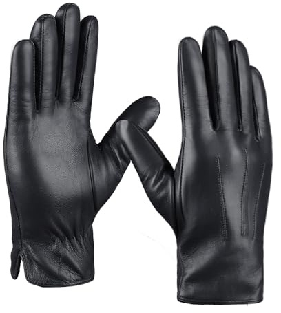 MGGMOKAY Herren Lederhandschuhe Kaschmir gefüttert | Lederhandschuhe+Herren ,Weiches Schafsleder
