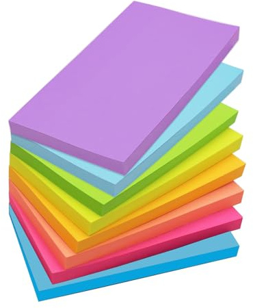 8 Blöcke Sticky Notes 10 x 15 cm, Farbige Haftnotizen, Große Haftnotizen, Extra-stark klebende Notizzettel 50 Blatt Pro Block Insgesamt 400 Blatt für Notizen Erinnerung, Checkliste oder To-Do-Liste