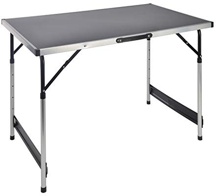 Spetebo Alu Campingtisch 4-Fach höhenverstellbar mit Griff - 100 x 60 cm | Universal Mehrzwecktisch klappbar und leicht tragbar - Garten Klapptisch Tapeziertisch Partytisch Multifunktionstisch