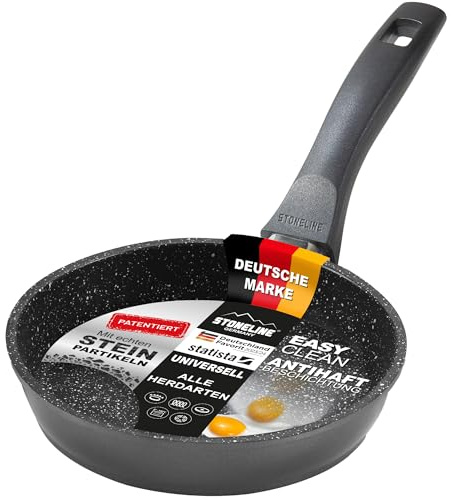 STONELINE Bratpfanne, 14 cm, Spiegeleipfanne, Pancake Pfanne, antihaftbeschichtete kleine Pfanne mit echten Steinpartikeln, alle Herdarten inkl. Induktion geeignet
