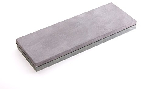 Schleifstein Natur Kombistein Belgischer Brocken 6000 und Pyrenäen Stein 1200, Grösse 200x60x20 mm Messer-Schärfer mit rundem Anreibestein