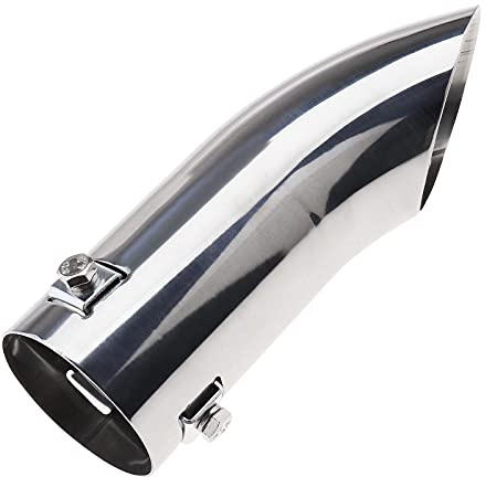 Auto Auspuffblende Trim End Pipe Tail Fit für 30-55mm Durchmesser Auspuffanlage Edelstahl Chrome Finish Trim Bumper Tip Gebogenes Autoersatzzubehör