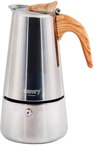 CAMRY Espressokocher Induktion - Mokkakanne Induktion für Aromatisches Kaffee - Hochwertiger Moka Pot Induction aus Edelstahl - Espressokocher für Alle Herdarten - 450ml für 7-8 Tassen