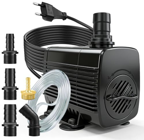 SongLong Ultra-Leise Springbrunnenpumpe 25W 1800L/H 3m Kabel, Teichwasserpumpe mit Überhitzungsschutz, für Gart brunnen, Teich, Hydroponik-Anlagen