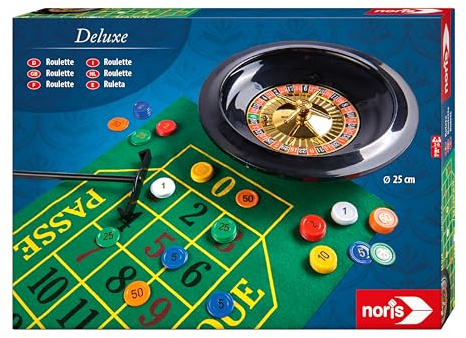 noris 606102025 Deluxe Set Roulette – mit 2 Stahlkugeln, 60 Jetons und weiterem Zubehör für EIN echtes Casino Feeling, ab 6 Jahren
