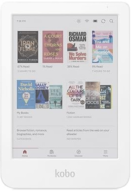 Kobo Clara Colour | eReader | Antireflex Farbdisplay E Ink Kaleido 3 6" | Dunkelmodus | Hörbücher | Wasserdicht (weiß)