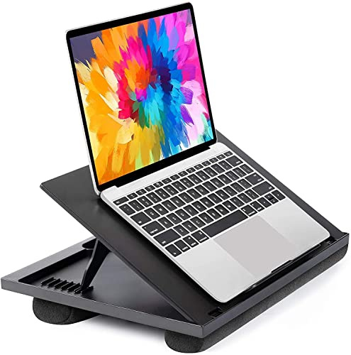 HUANUO Laptopkissen Höhenverstellbar, für max. 15,6 Notebook, Ipad, Tragbarer Laptoptisch für Reisen, Arbeiten, Zuhause
