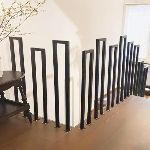 Ogimeka Treppengeländer Innen U Form, Modern U Förmig Geländer Treppe Schwarz, Treppengeländer Außen, Metall Handlauf Treppe für Villen, Balkone, Flure, Wohnungen, Terrasse, Veranda, Schwarz/85cm