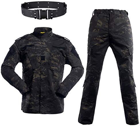 Paintball Airsoft Tactical Suits Männer Jagdkampf Uniform Jacke Camo Shirt & Pants mit Gürtel zum Schießen Jagdkriegsspiel