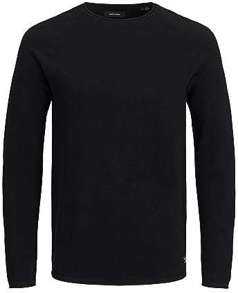 JACK & JONES Herren Strickpullover Rundhals Basic Langarm Sweater Baumwolle Shirt JJEHILL
