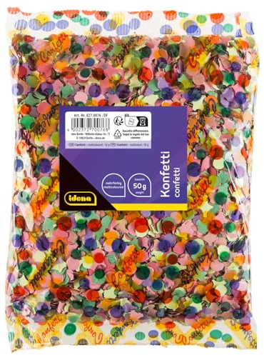Idena 8270076 - Konfetti, 50 g, Mehrfarbig, aus Papier, Dekoration, Geburtstag, Karneval, Mottoparty