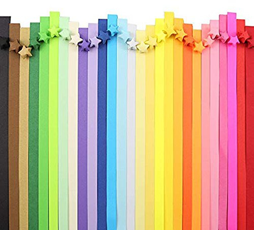 2060 Stück DIY Papier Streifen, Kunsthandwerk Sterne Origamipapier, 27 Farben - Geeignet für Party Dekoration, Handgefertigt
