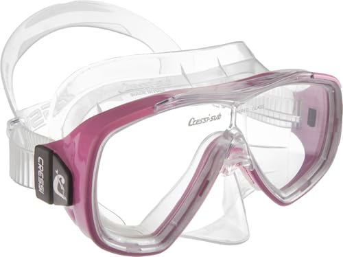 CRESSI Schnorchelmaske Onda oder Kombiset mit Schnorchel Mexico - Tauchermaske zum Schnorcheln - Taucherbrille Erwachsene - Transparent/Rosa