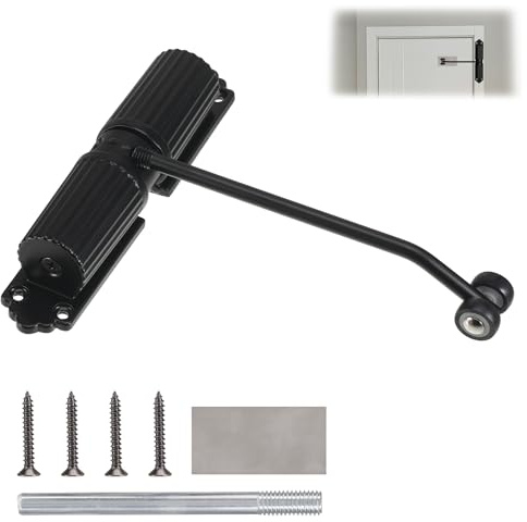 Automatischer Türschließer Gartentor Türschliesser Federbelasteter Door Closer mit 4 Schrauben und Einstellhebel Automatische Türschließer für Zimmertür, Büro, Hotelzimmer, Gartentor
