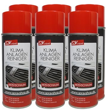SDV Chemie Klimaanlagenreiniger Schaum Spray 6x 400ml + 60cm Sonde Klimaanlage Reinigung