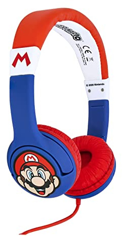 OTL Technologies SM0762 Kinderkopfhörer - Super Mario Kabelgebundene Kopfhörer für Kinder von 3–7 Jahren