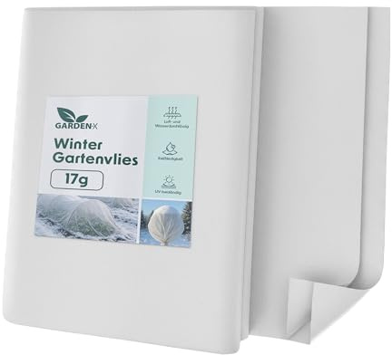 GARDENIX Wintervlies Für Pflanzen Frostschutz-Vlies 17g/m² Gartenvlies 1.6 x 5m (8m²) Winterschutzvlies Pflanzenvlies, Pflanzenschutzvlies Flies