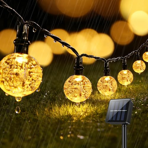 Suright Lichterkette Außen Solar, 8M 30 LED Solar Lichterkette Outdoor | mit 8 Modi, IP65 Wasserdicht Solar Lichterkette Aussen für Balkon Deko, Garten,Terrassen, Hochzeiten, Partys, Bäume