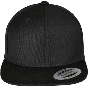 Flexfit Classic Snapback Cap, Mütze Unisex Kappe für Kinder, One Size, Farbe Black