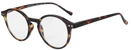 ZENOTTIC Blaue Licht Blockieren Lesebrille, Anti Schwindlig Glasses Damen und Herren Leicht Rundrahmen Retro Brillen (+0.00, SCHILDKRÖTE)