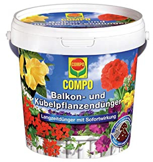 COMPO Balkon- und Kübelpflanzendünger, Langzeit-Dünger mit Sofortwirkung, 1,2 kg