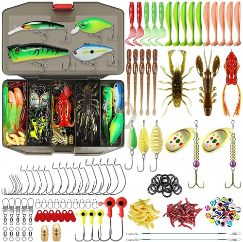 TRUSCEND Weit Verbreitete Angelköder-Rigs, Ausgewählte Angelköder und Angelgeräte für das Süßwasserfischen, Verschenkbares/Prämiertes Starter-Angelgeräteset Erhältlich, Perfektes Angelgeschenk