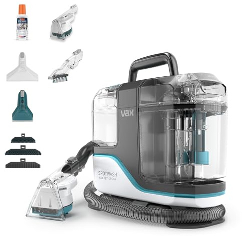 Vax SpotWash Max Pet-Edition Fleckenreiniger Leistungsstarker Teppich-und Polsterreiniger Gerät mit SpinScrub-Technologie, 2,8L XL-Tank, Tiefenreinigung für Haustiere, Sofas und Hartböden