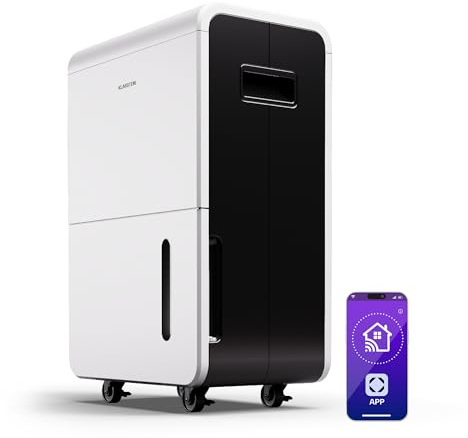 Klarstein DryFy Grand Smart 70L Luftentfeuchter - 70L/Tag, WiFi App Steuerung, 8L Tank, 24h Timer, Automatische Entfeuchtung, Elektrischer Entfeuchter für Räume 60-90m², Weiß