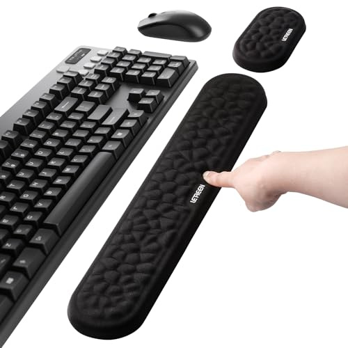 LETREEN Handballenauflage für Tastatur und Maus, Handgelenkauflage mit Memory-Schaum ergonomische Wrist Rest zur Entlastung des Handgelenks, Schwarz