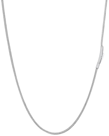 FaithHeart Schlangenkette Herren Damen Halskette Edelstahl 1,5/2/2,5/3MM | rund Schlangen Kette 40cm-75cm lang Wasserfest, Halskette für Anhänger, Kette mit Druckverschluss, Schmuck für Alltag