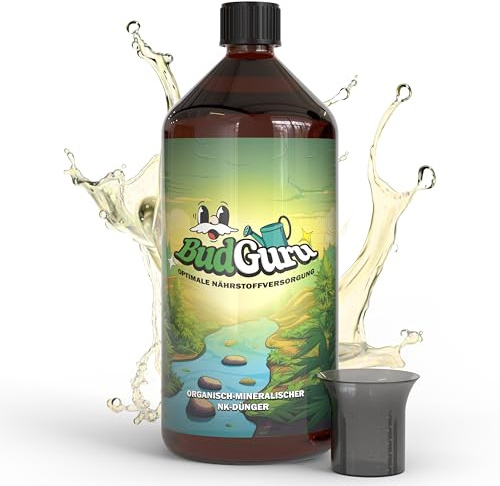 BudGuru Dünger für Pflanzenwachstum Indoor & Outdoor (1l Flasche) | Chemikalienbeständiger Portionierer mit präziser Skala | Dosierhilfe für einfaches Abfüllen