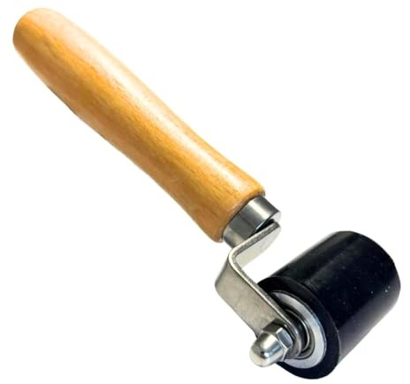 HSS Andrückrolle Silikon schwarz - ergonomischer Holzgriff & Kugellager für Häufig-Verarbeiter/innen