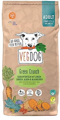 VEGDOG Green Crunch hypoallergenes Trockenfutter (10 kg) | Adulte Hunde | ohne Gluten, Getreide und Soja | Alleinfutter für Allergiker mit Erbsenprotein