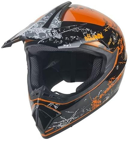 Kinder Crosshelm Racing AHP – Motorradhelm für Kinder, ABS-Schale, robuster Kinderhelm für Downhill, Quad und Motocros