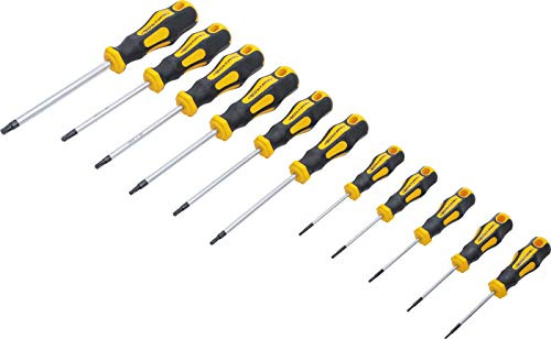 BGS Diy 7845 | Schraubendreher-Satz | T-Profil (für Torx) mit Bohrung T6-T40 | 11-tlg.