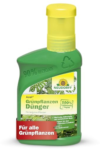 Neudorff Azet Grünpflanzendünger – 100% natürlicher Bio Dünger für schnelles Wachstum und tiefgrüne Blätter aller Grünpflanzen und Palmen, 250 ml