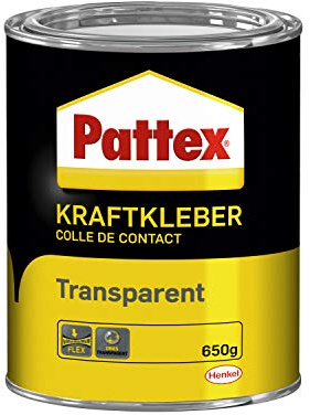 Pattex Kraftkleber Transparent, extrem starker Kleber für höchste Festigkeit, Alleskleber für den universellen Einsatz, hochwärmefester glasklarer Klebstoff, 1 x 650g