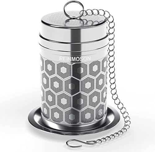 Reinmoson Edelstahl Teesieb für losen Tee – 3,8 x 5,6 cm Teeei mit extra feinem Netz, 304 Edelstahl Teekugeln – Tee sieb für Tasse fein für Schwarztee, Rooibos, Kräutertee u.v.m.