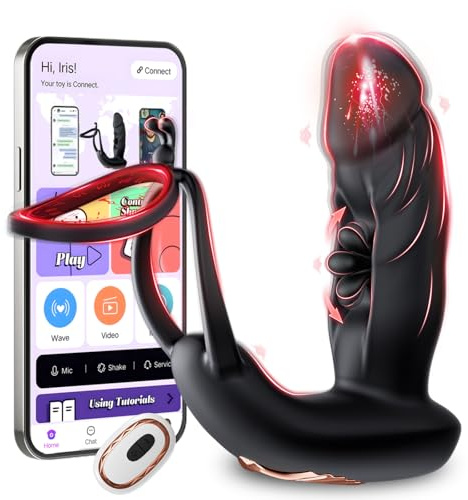 Analplug Sexspielzeug Penisringe Analvibratoren - Prostata Stimulation Vibrator für die Männer mit 10 Vibrations- & Klopfmodi, Anal Dildo Silikon Sex spielzeug Toy für Mann, Gay Buttplug Vibratorstarb