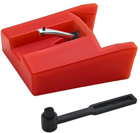 Diamant-Plattenspieler-Nadel mit Reinigungsbürste, Plattenspieler-Ersatz für die meisten LP-Vinyl-Player mit Keramik-Kartusche, kompatibel mit Modell CR24003A, CR2402C, CR2413A, CR245, 1 Stück