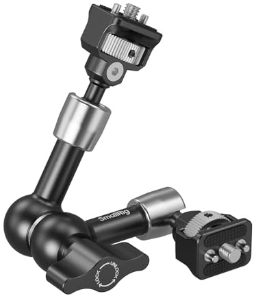 SMALLRIG 7'' Magic Arm mit 1/4"-20 Schrauben und Gefederten Stiften, 1,5 kg Tragkraft, 360° Doppelkugelkopf, Rutschfestes Design für Kameras/Leuchten/Monitore/Mikrofone/Telefone – 5308