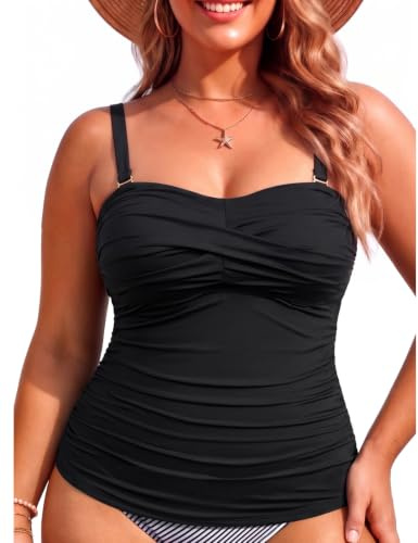 Aqua Eve Tankini-Top in Übergröße, Bandeau-Badeoberteil, trägerlos, Badeanzug, Oberteil ohne Unterteil