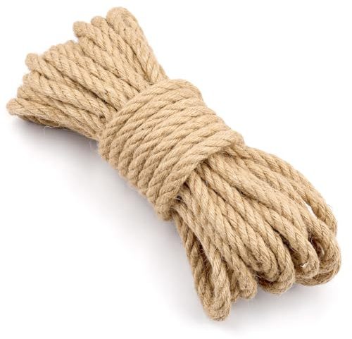 Hanfseil, Juteseil 10 mm 10 m, Natur Tau Seil Kordel, Juteschnur Bastelschnur für Garten, DIY Kunsthandwerk und Dekoration