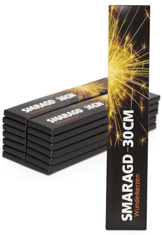 Vama Wunderkerzen 30 cm - lange Wunderkerzen mit silbernem Funkenregen, ca. 60 Sek. Brenndauer, Feuerwerk für Party, Hochzeit & Silvester, BAM-zugelassen (45)
