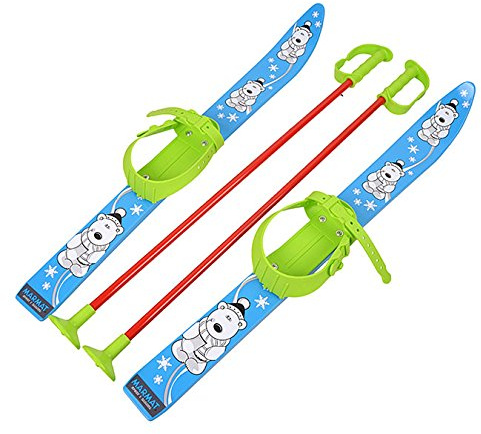 molti KINDERSKI SKI für Kinder mit BINDUNG mit Stöcken 6 Farben 70cm (Blau)