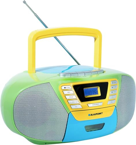 Blaupunkt B 120 Boombox mit CD Player für Kinder, tragbarer CD-Spieler mit Radio & USB, MP3-Wiedergabe, Kinderradio mit CD Kopfhöreranschluss, tragbarer CD Player für Kinderzimmer & Reisen- Multicolor