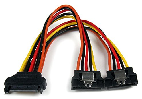 StarTech.com SATA Y-Strom-Adapterkabel mit Verriegelungs Clip 15cm - S-ATA Y Splitter Stromkabel St/Bu - Serial ATA 15pin Y-Adapter