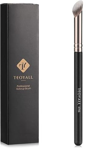 TEOYALL Mini Nasenkontur Pinsel, Synthetischer Unter-Augen-Concealer Pinsel zum Mischen, Festlegen und Auftragen von flüssigen, Cremes und Puder-Kosmetika