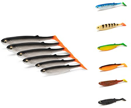 NØMIS Gummifisch Set | Premium Gummifische Set | Angelzubehör | Gummifische Hecht Zander Dorsch Barsch | Angelköder für Hecht Zander